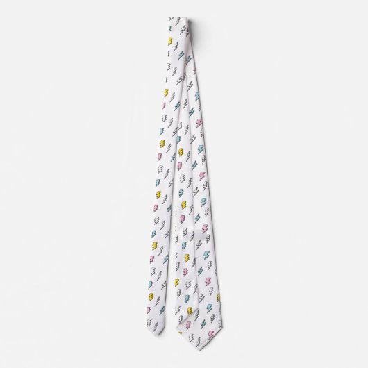 Cute Doodle Lightning Bolt Pattern Stropdas (Achterkant)