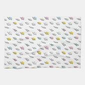 Cute Doodle Lightning Bolt Pattern Theedoek (Horizontaal)