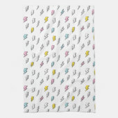 Cute Doodle Lightning Bolt Pattern Theedoek (Verticaal)