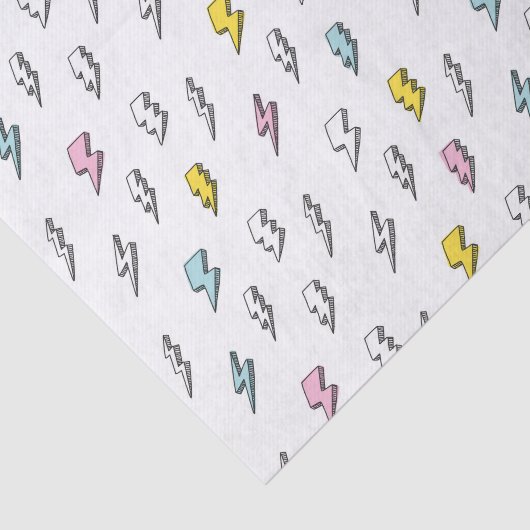 Cute Doodle Lightning Bolt Pattern Tissuepapier (Detail)