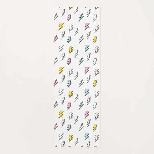 Cute Doodle Lightning Bolt Pattern Yogamat (Voorkant)