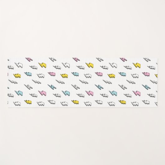 Cute Doodle Lightning Bolt Pattern Yogamat (Voorkant (horizontaal))