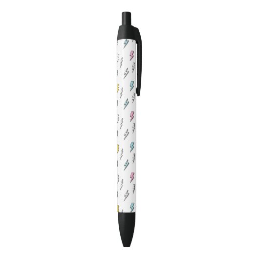 Cute Doodle Lightning Bolt Pattern Zwarte Inkt Pen (Achterkant (Verticaal))