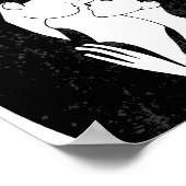 Cute Doodle Love Heart Romantic Couple Kiss Poster (Hoek)