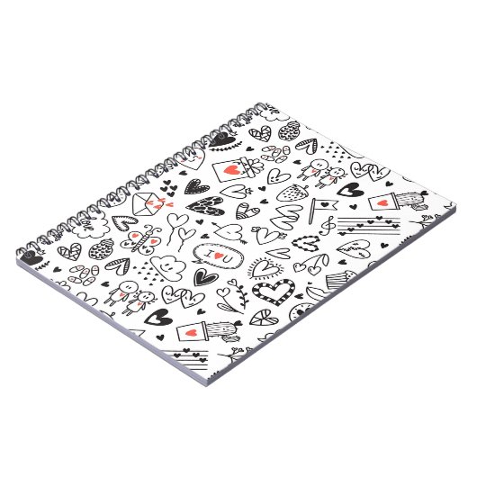 Cute Doodle Love Notebook Journal Notitieboek (Linkerzijde)