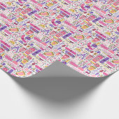 Cute Doodle Manicure Patroon Cadeaupapier (Hoek)