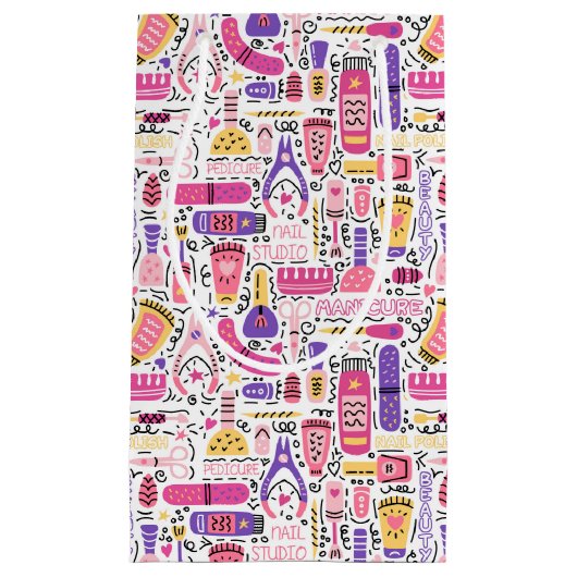 Cute Doodle Manicure Patroon Klein Cadeauzakje (Voorkant)