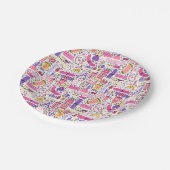 Cute Doodle Manicure Patroon Papieren Bordje (Gekanteld)