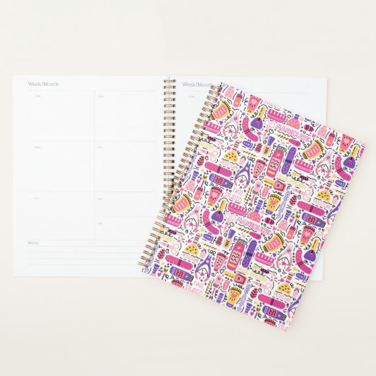 Cute Doodle Manicure Patroon Planner (Display)