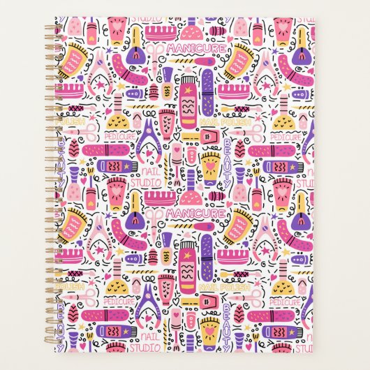 Cute Doodle Manicure Patroon Planner (Voorkant)