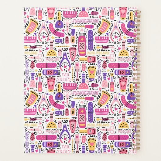 Cute Doodle Manicure Patroon Planner (Achterkant)