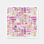 Cute Doodle Manicure Patroon Servet (Voorkant)