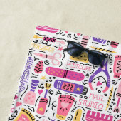 Cute Doodle Manicure Patroon Strandlaken (In situ)