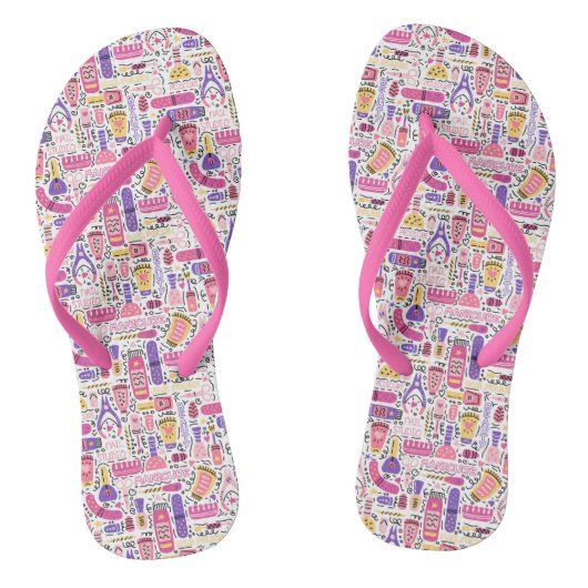Cute Doodle Manicure Patroon Teenslippers (Voetbed)
