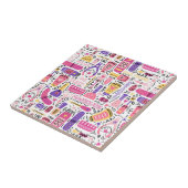 Cute Doodle Manicure Patroon Tegeltje (Zijkant)