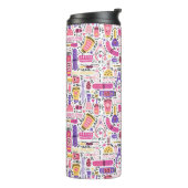Cute Doodle Manicure Patroon Thermosbeker (Gedraaid links)