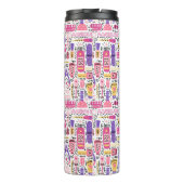 Cute Doodle Manicure Patroon Thermosbeker (Achterkant)