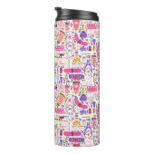 Cute Doodle Manicure Patroon Thermosbeker (Geroteerd rechts)