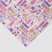 Cute Doodle Manicure Patroon Tissuepapier (Detail)