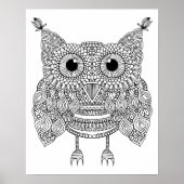 Cute Doodle Owl 2 Poster (Voorkant)