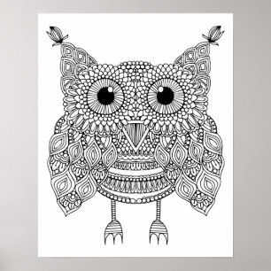 Cute Doodle Owl 2 Poster