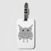 Cute Doodle Owl Bagagelabel (Voorkant (verticaal))