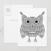 Cute Doodle Owl Briefkaart (Voorkant / Achterkant)