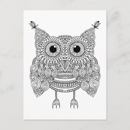 Cute Doodle Owl Briefkaart (Voorkant)