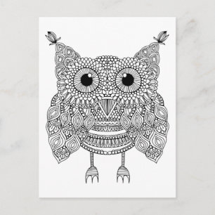Cute Doodle Owl Briefkaart