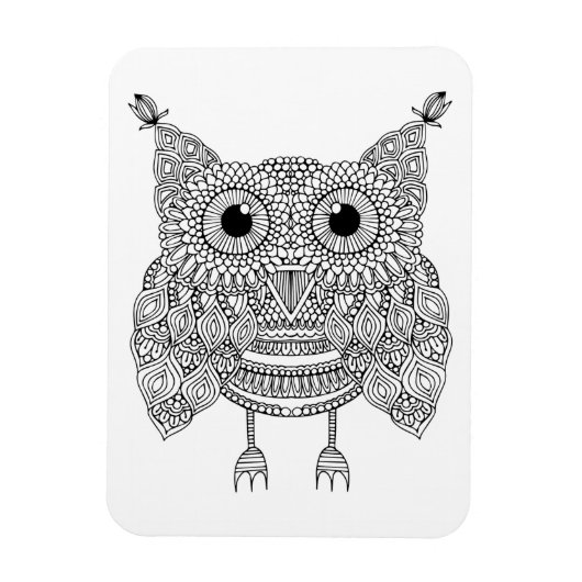 Cute Doodle Owl Magneet (Verticaal)
