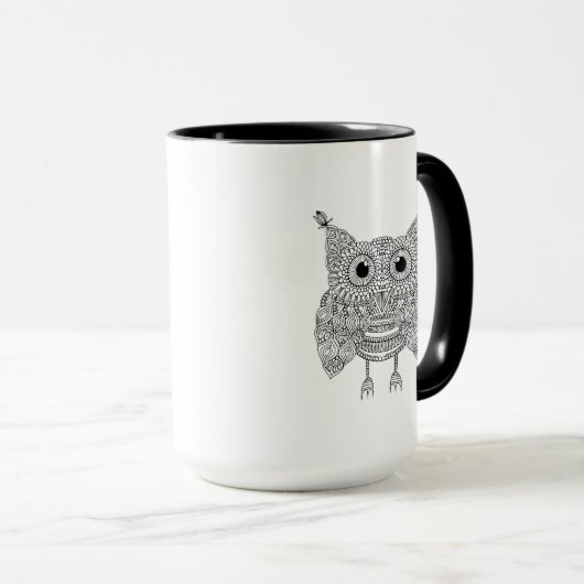 Cute Doodle Owl Mok (Voorkant rechts)