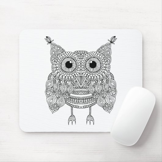 Cute Doodle Owl Muismat (Met muis)