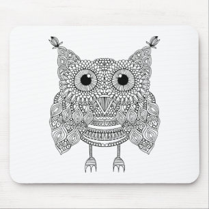 Cute Doodle Owl Muismat