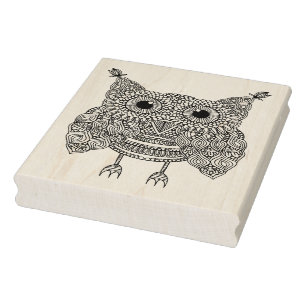 Cute Doodle Owl Rubberstempel