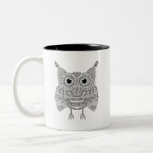 Cute Doodle Owl Tweekleurige Koffiemok (Links)