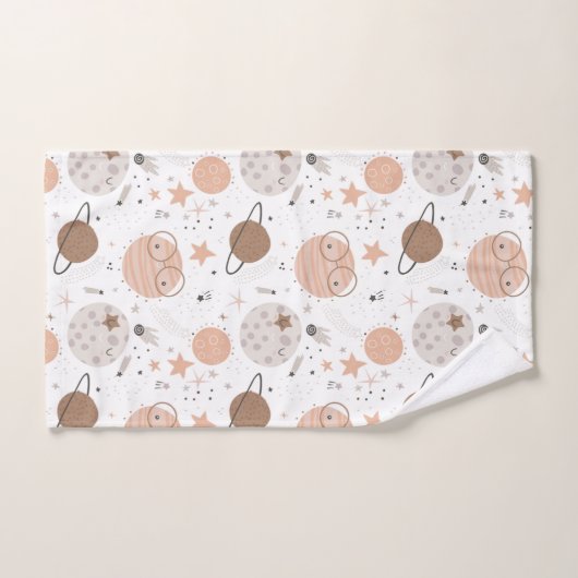 Cute Doodle Planet Pattern Bad Handdoek (Handdoek)