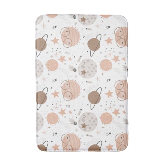 Cute Doodle Planet Pattern Badmat (Voorkant Verticaal)