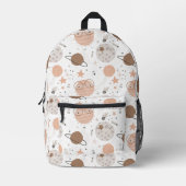 Cute Doodle Planet Pattern Bedrukte Rugzak (Voorkant)