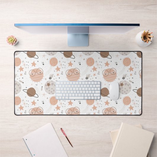 Cute Doodle Planet Pattern Bureaumat (Kantoor 1)