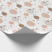 Cute Doodle Planet Pattern Cadeaupapier (Hoek)