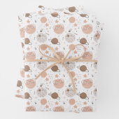 Cute Doodle Planet Pattern Inpakpapier Vel (In situ)