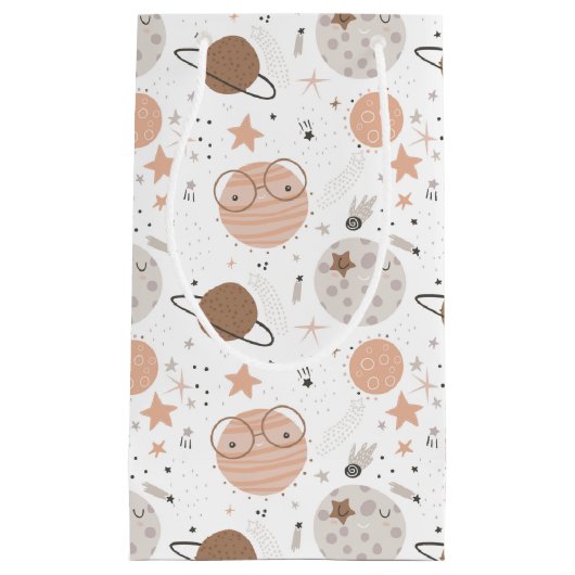 Cute Doodle Planet Pattern Klein Cadeauzakje (Voorkant)