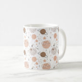 Cute Doodle Planet Pattern Koffiemok (Voorkant rechts)