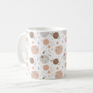 Cute Doodle Planet Pattern Koffiemok
