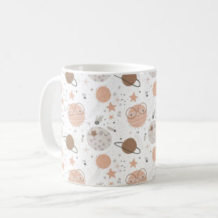 Cute Doodle Planet Pattern Koffiemok