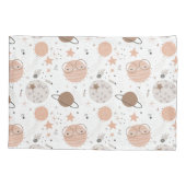 Cute Doodle Planet Pattern Kussensloop (Achterkant)