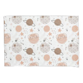 Cute Doodle Planet Pattern Kussensloop (Voorkant)