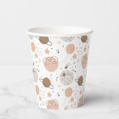 Cute Doodle Planet Pattern Papieren Bekers (Achterkant)