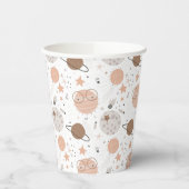 Cute Doodle Planet Pattern Papieren Bekers (Links)