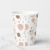 Cute Doodle Planet Pattern Papieren Bekers (Rechts)